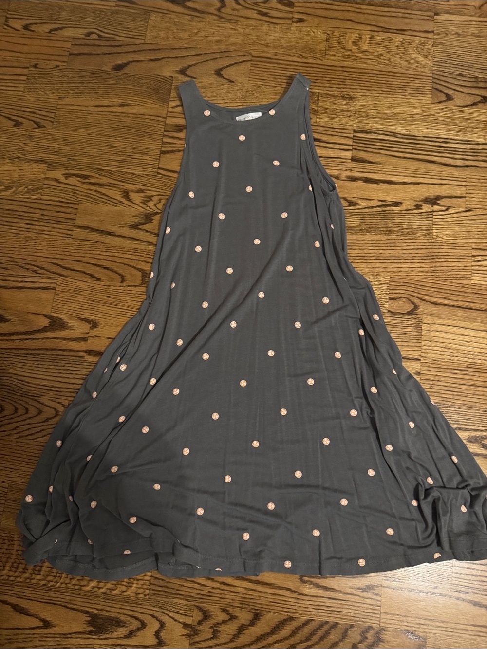 Gently used Gray Polka Dot Swing Dress - Women's Casual Summer Dress